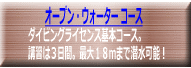 ダイビングライセンス基本コース。 講習は3日間。最大18mまで潜水可能!